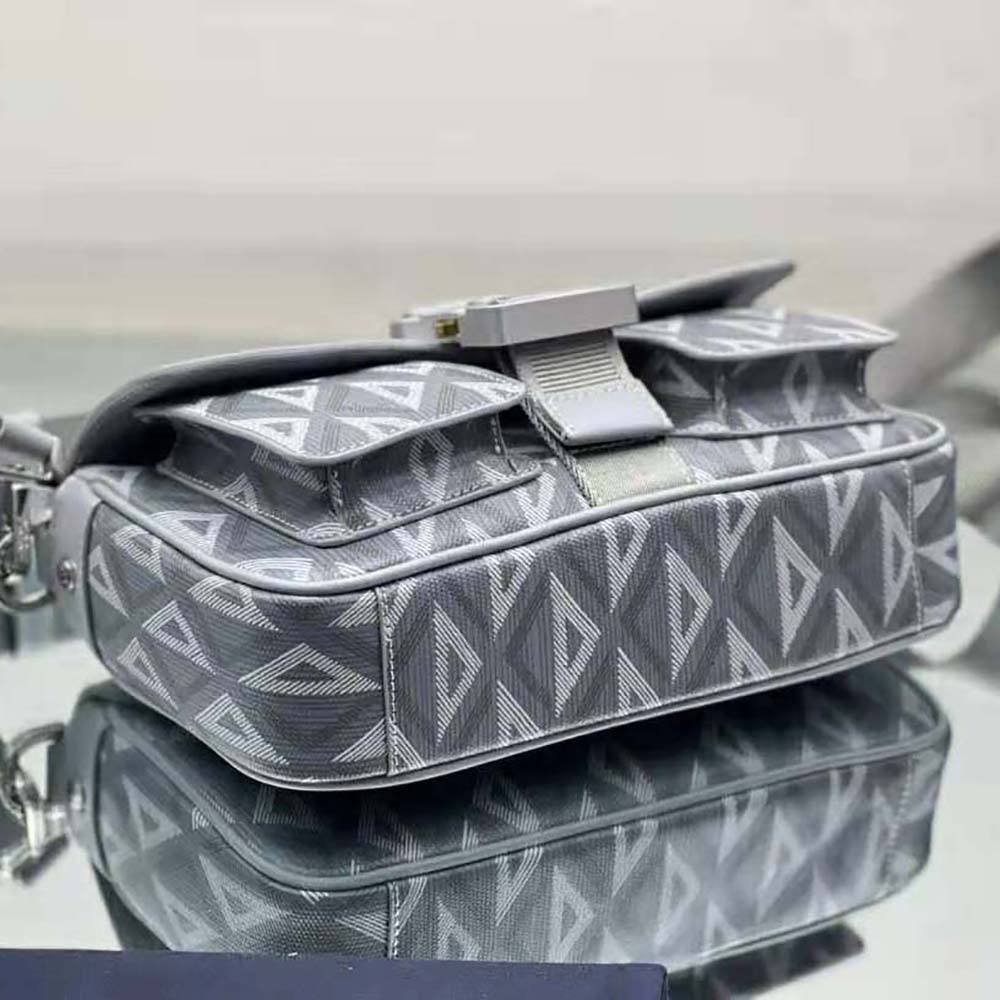 Dior Men Hit The Road Bag with Strap Dior Gray CD Diamond Canvas and Smooth Calfskin - image 6