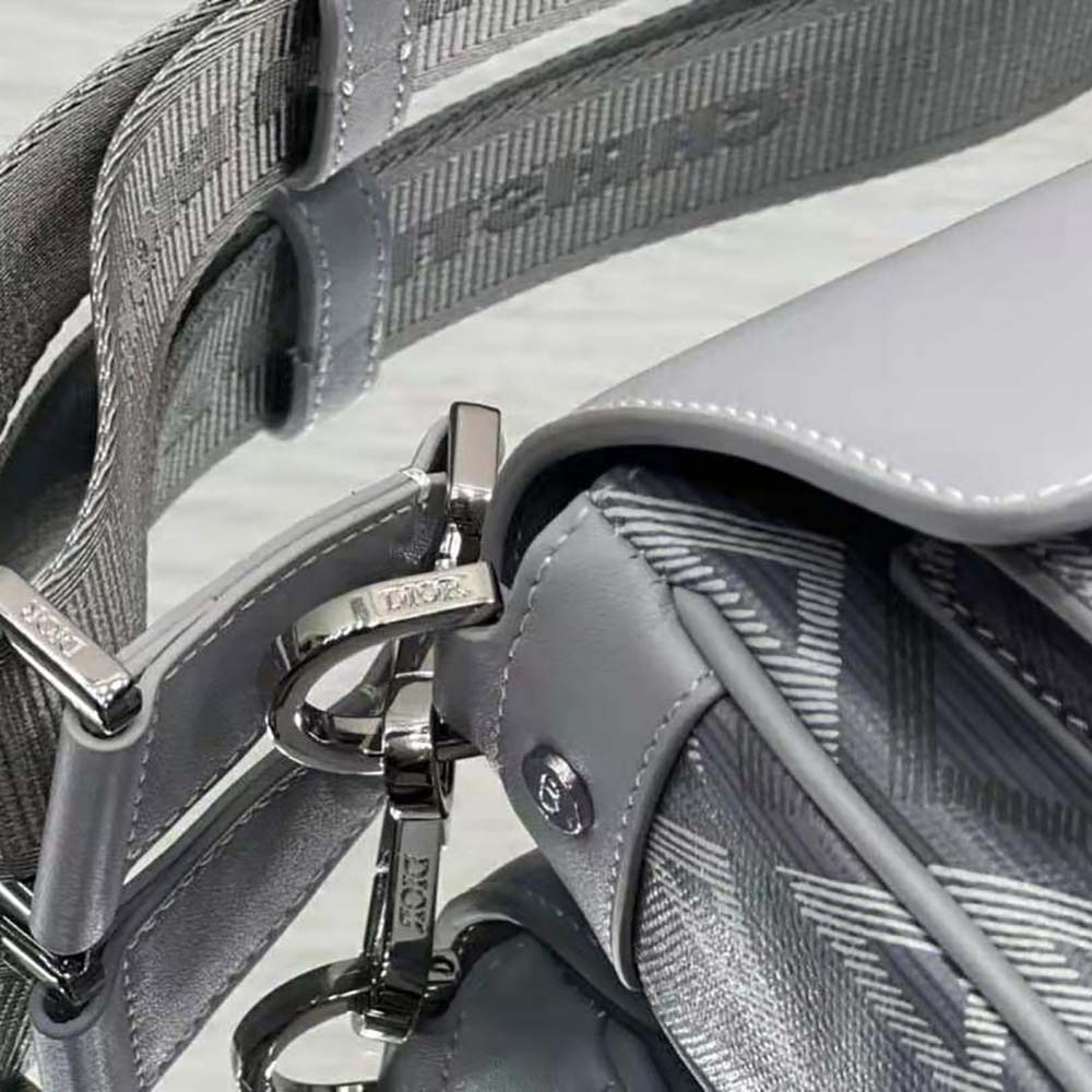 Dior Men Hit The Road Bag with Strap Dior Gray CD Diamond Canvas and Smooth Calfskin - image 8
