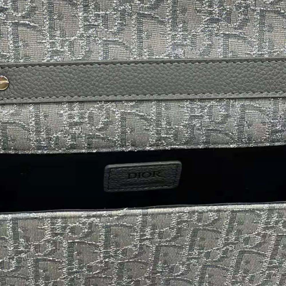 Dior Men Mini Gallop Bag with Strap Ruthenium-Colored Dior Oblique Jacquard - image 10