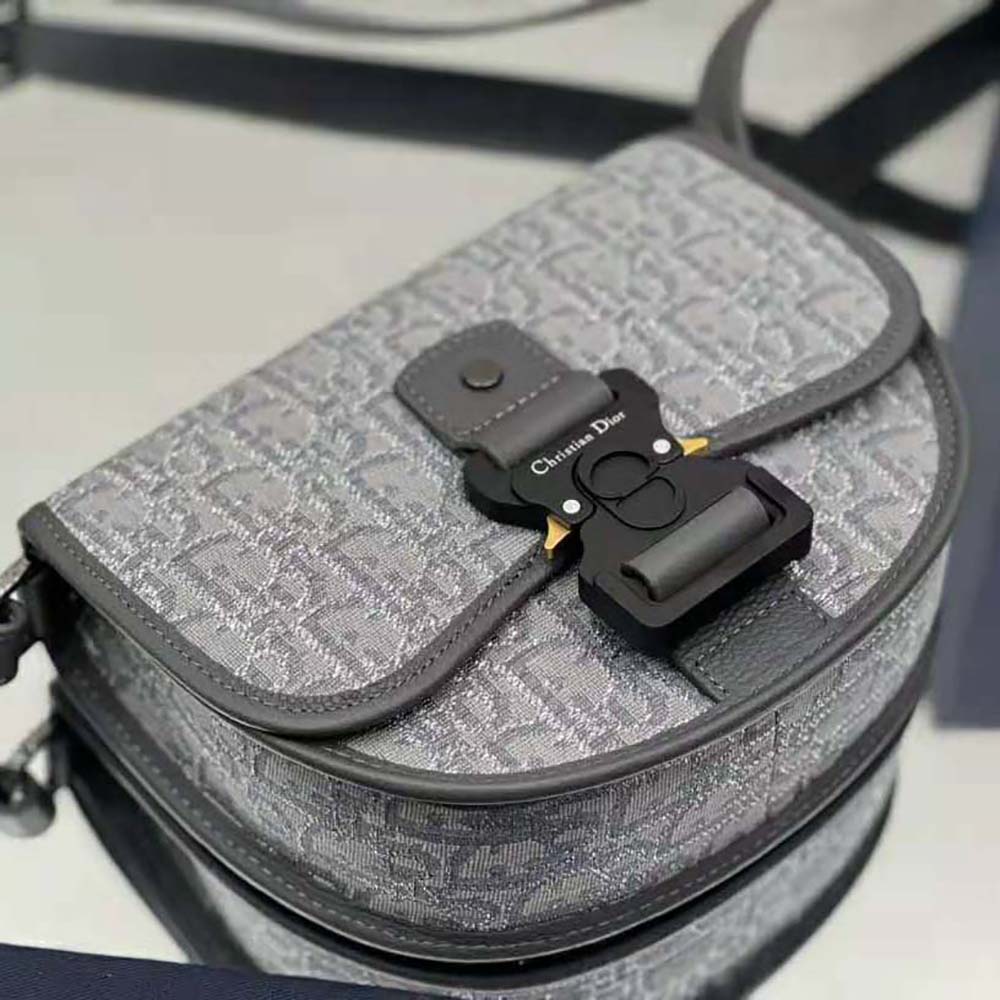 Dior Men Mini Gallop Bag with Strap Ruthenium-Colored Dior Oblique Jacquard - image 8