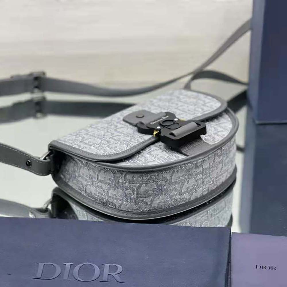 Dior Men Mini Gallop Bag with Strap Ruthenium-Colored Dior Oblique Jacquard - image 6