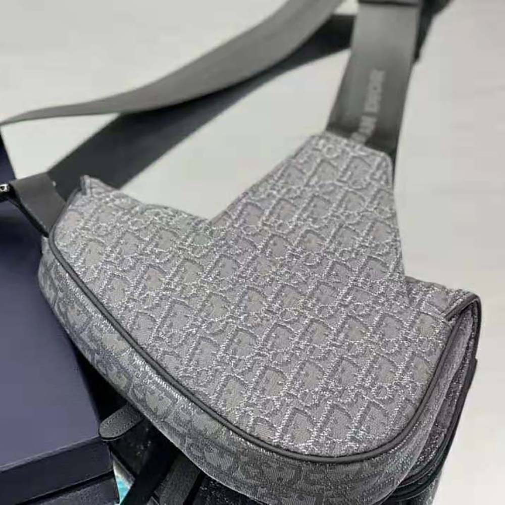 Dior Men Saddle Bag Ruthenium-Colored Dior Oblique Jacquard - image 7