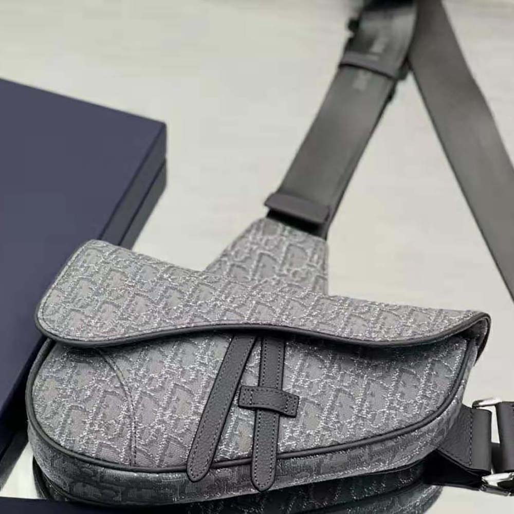 Dior Men Saddle Bag Ruthenium-Colored Dior Oblique Jacquard - image 4