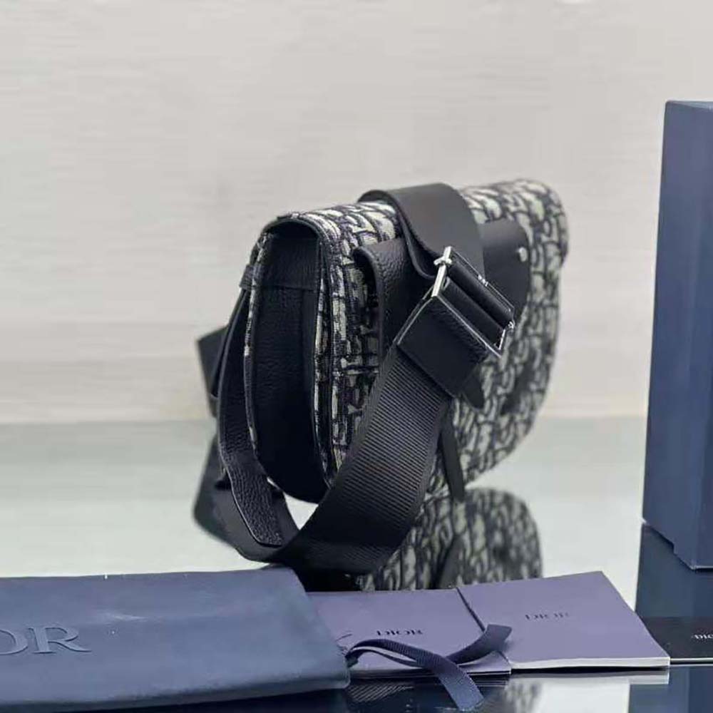 Dior Men Saddle Pouch Beige and Black Dior Oblique Jacquard - image 4