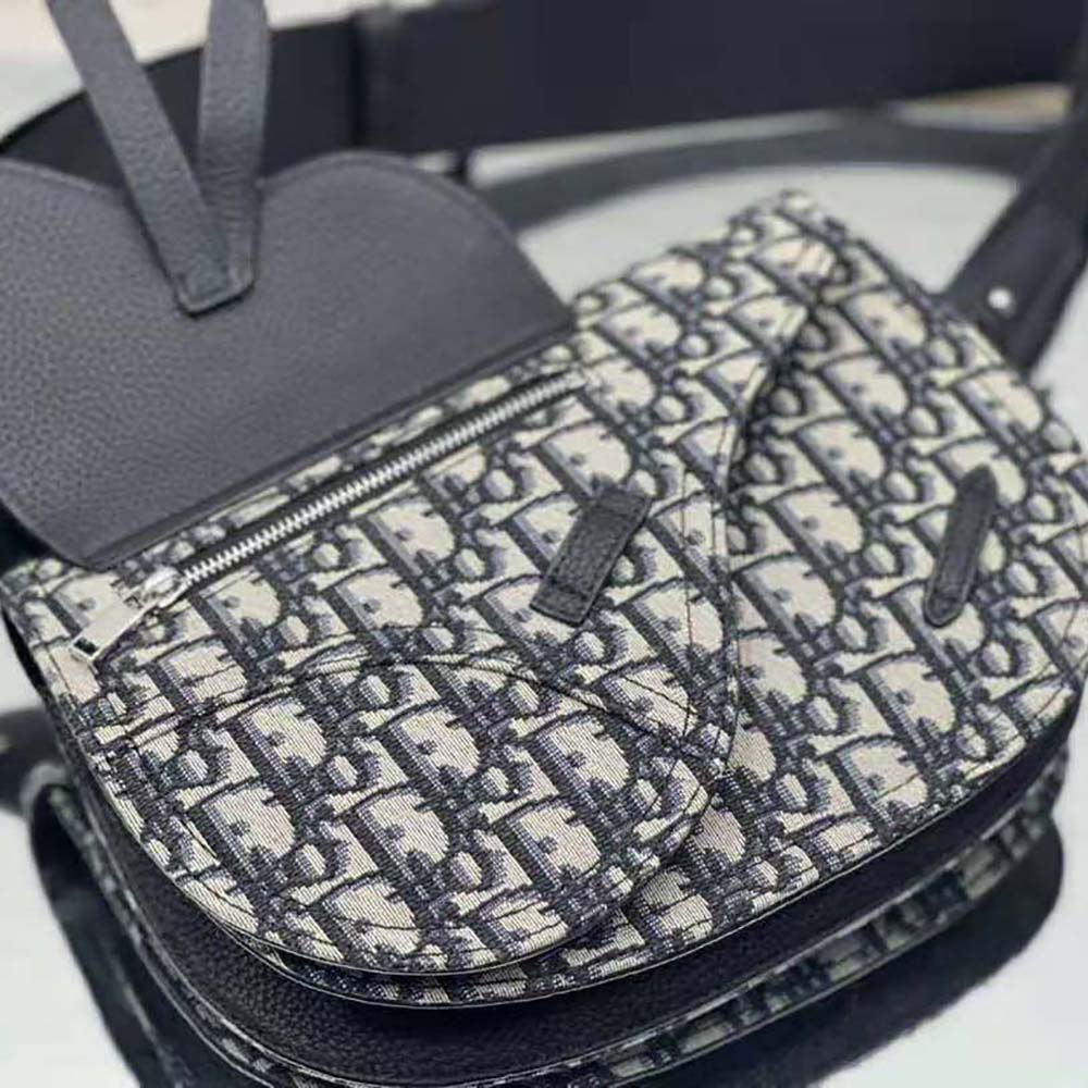 Dior Men Saddle Pouch Beige and Black Dior Oblique Jacquard - image 7