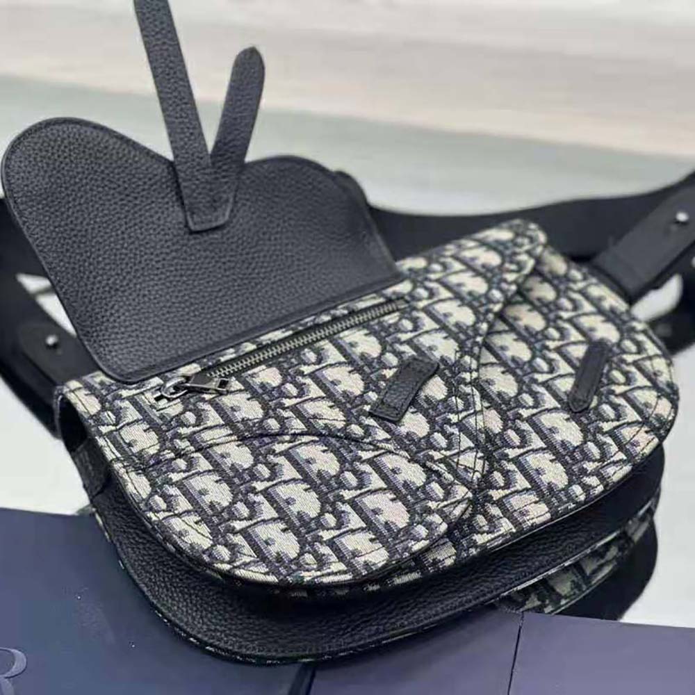 Dior Men Saddle Pouch Beige and Black Dior Oblique Jacquard - image 6