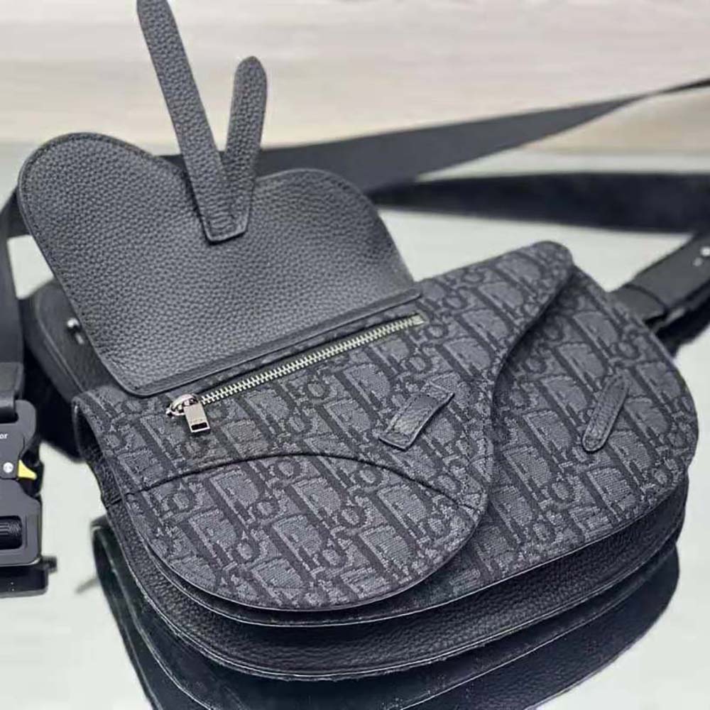 Dior Men Saddle Pouch Black Dior Oblique Jacquard - image 6