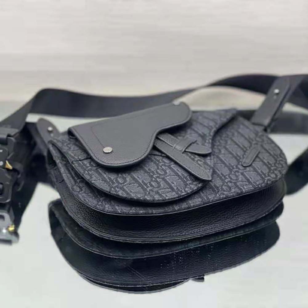 Dior Men Saddle Pouch Black Dior Oblique Jacquard - image 5