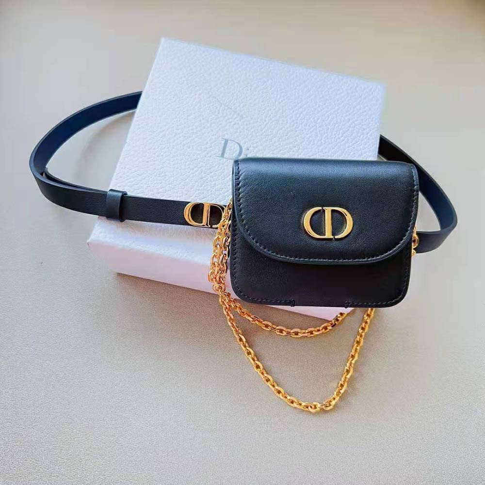 Dior Women 30 Montaigne Removable Pouch Belt Black Smooth Calfskin 20 MM - image 4