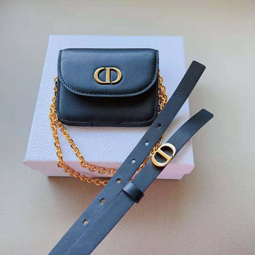 Dior Women 30 Montaigne Removable Pouch Belt Black Smooth Calfskin 20 MM - image 6