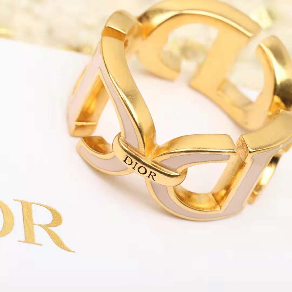Dior Women 30 Montaigne Ring Gold-Finish Metal and Sand Pink Lacquer - image 6