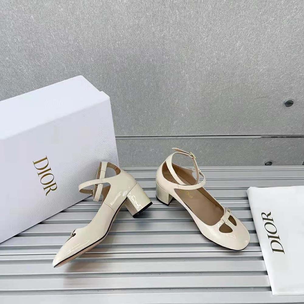 Dior Women Aime Dior Ballerina Pump White Patent Calfskin - image 4