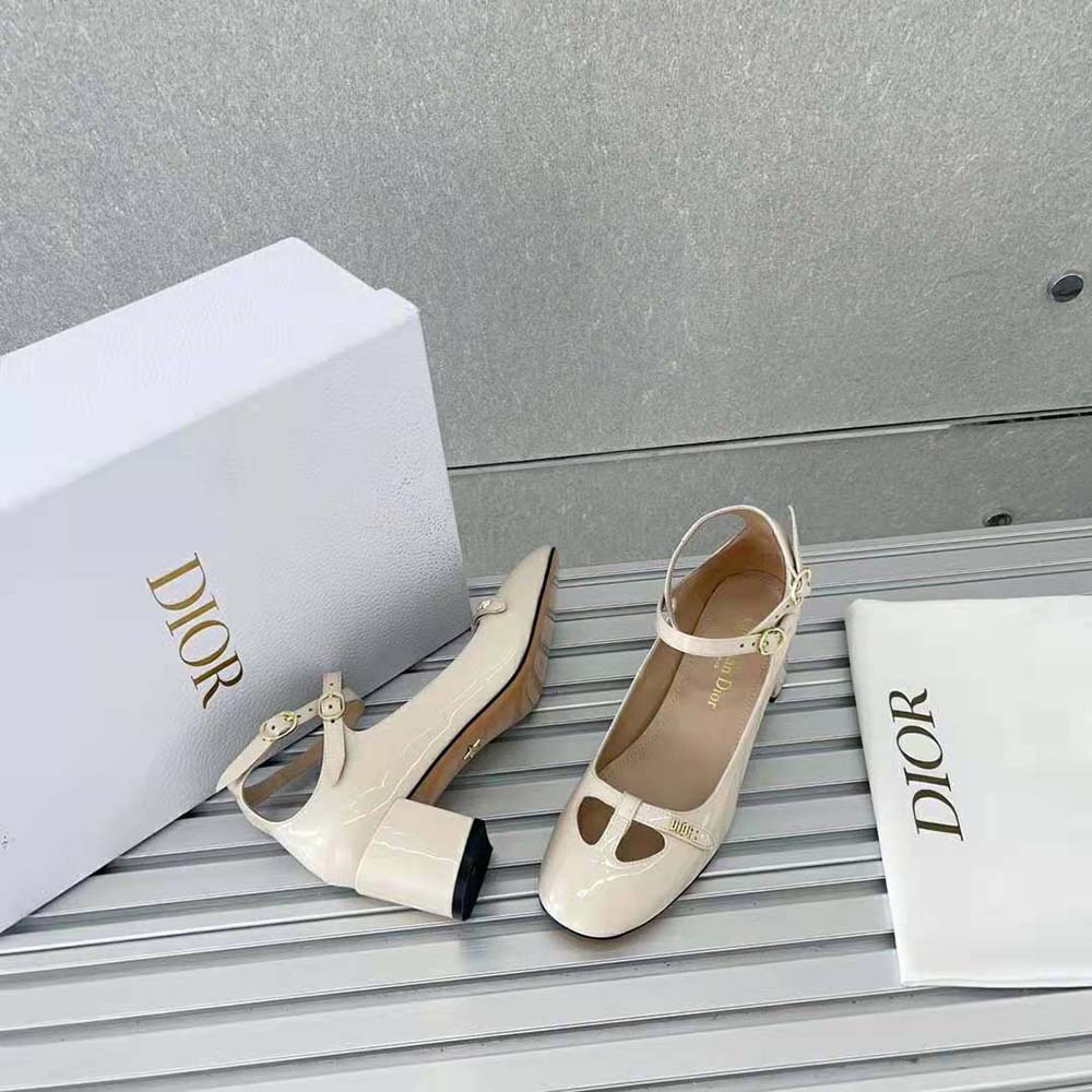 Dior Women Aime Dior Ballerina Pump White Patent Calfskin - image 5