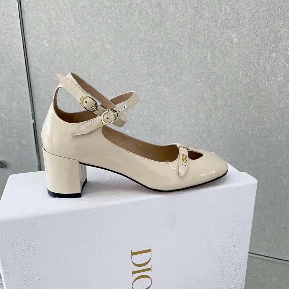 Dior Women Aime Dior Ballerina Pump White Patent Calfskin - image 6