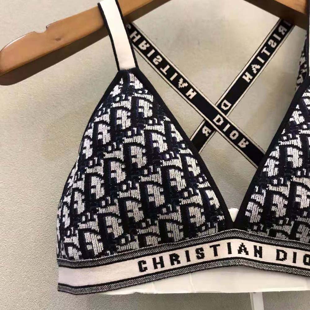 Dior Women Bralette Blue Dior Oblique Technical Cotton - image 4