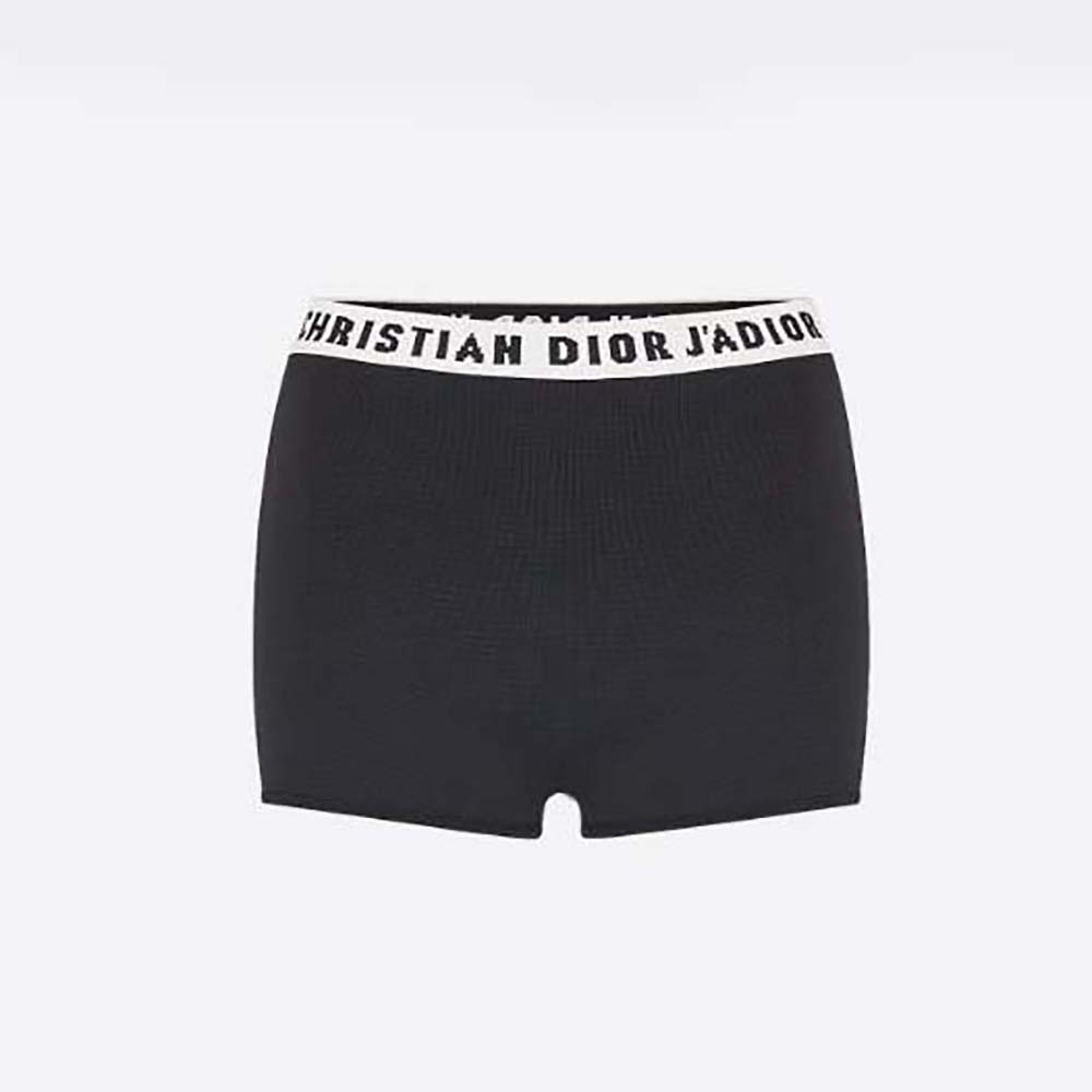 Front view of Dior Women Briefs Black Stretch Viscose showing smooth finish