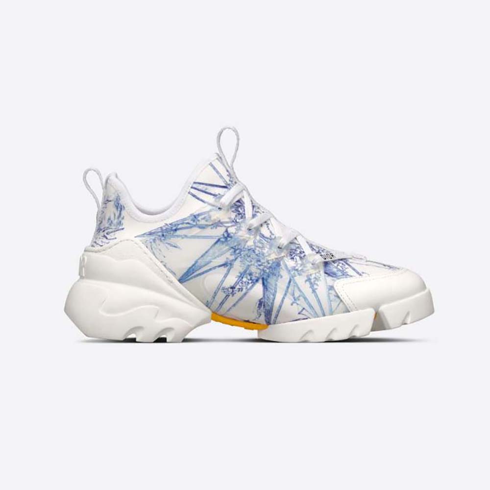 Front angle view of Dior Women D-Connect Sneaker Blue Multicolor