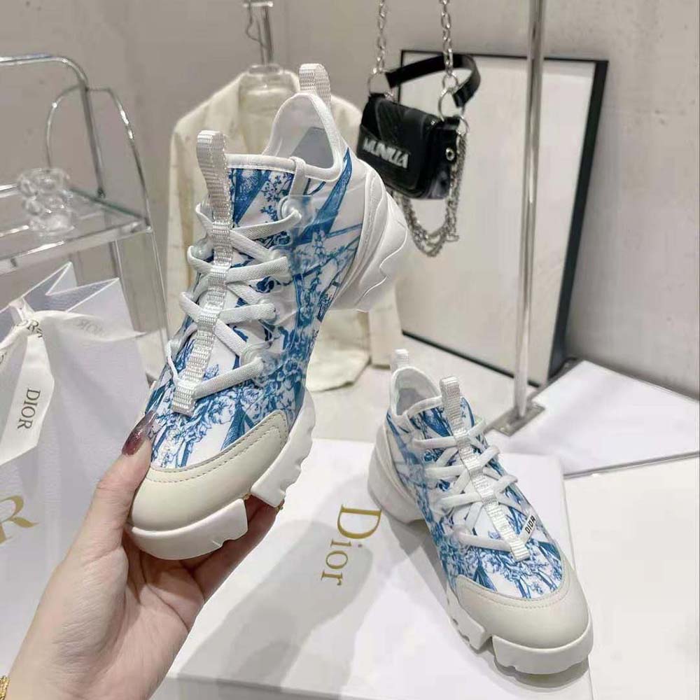 Dior Women D-Connect Sneaker Blue Multicolor Technical Fabric with Rêve D’Infini Print - image 5