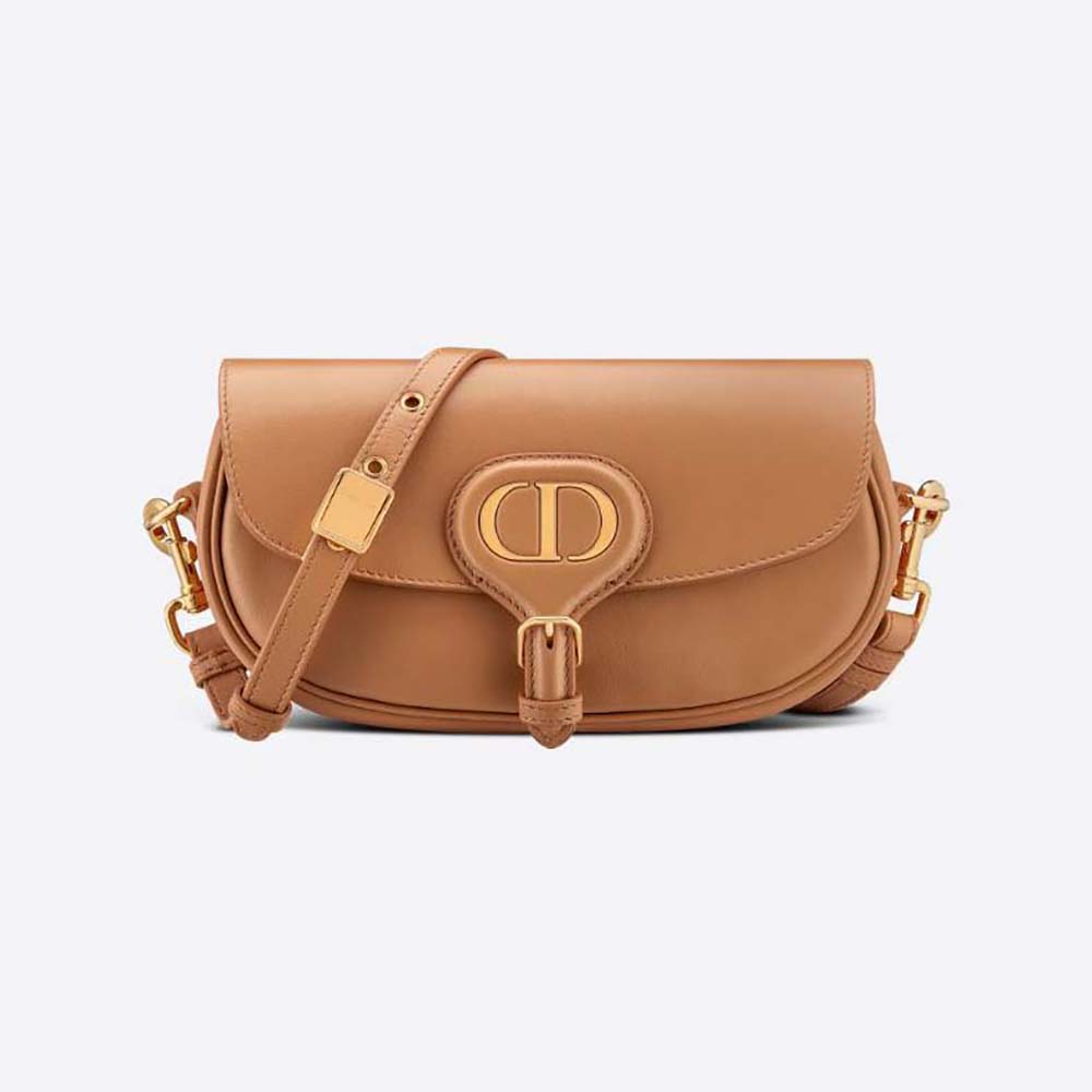 Front view of Dior Women Dior Bobby East-West Bag Latte Box Calfskin in brown