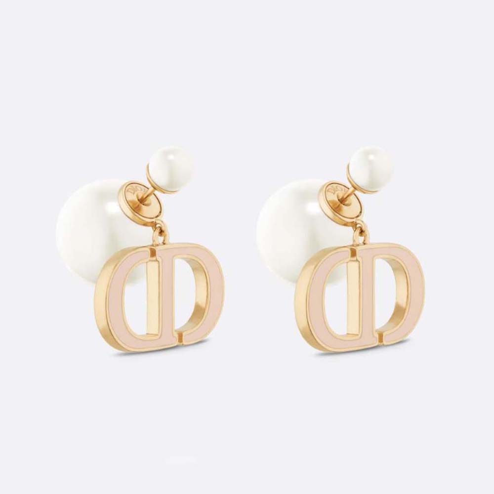 Front view of Dior Women Dior Tribales Earrings gold-finish and pearls