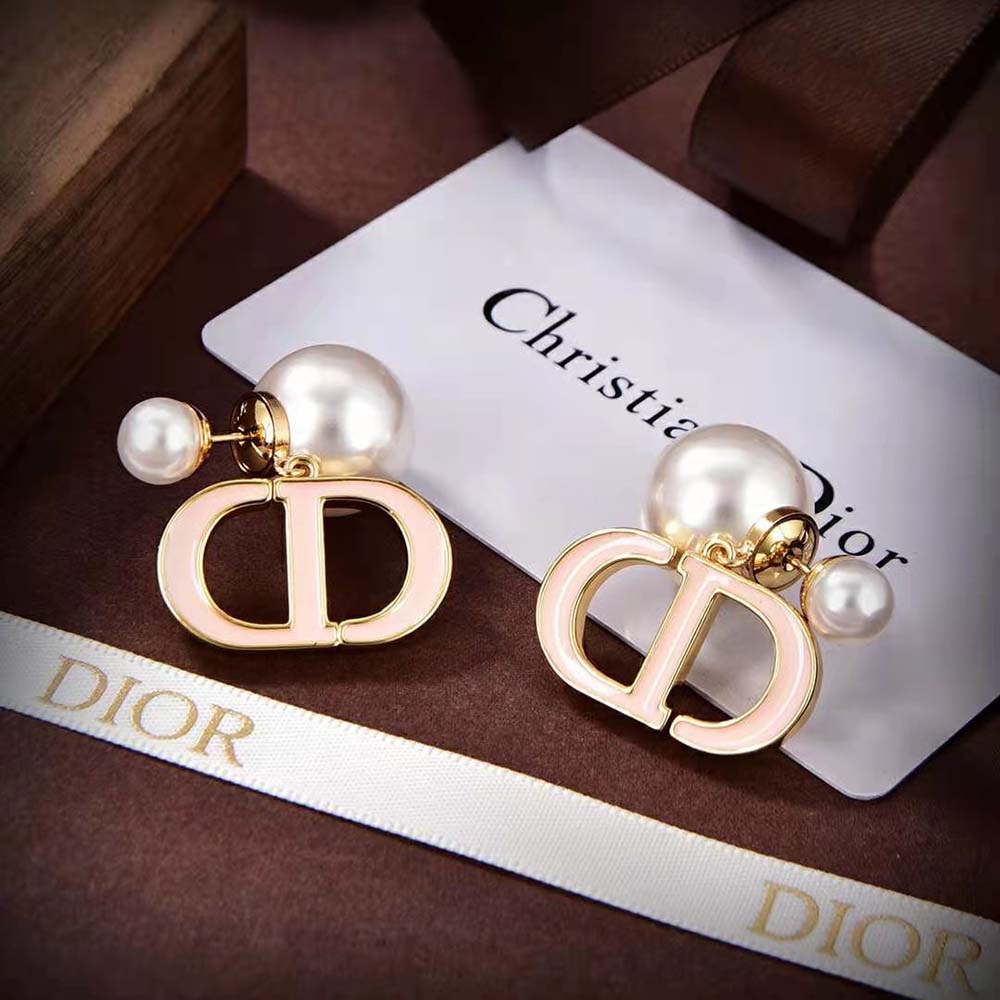 Side angle showing double-sided Dior Women Dior Tribales Earrings detail