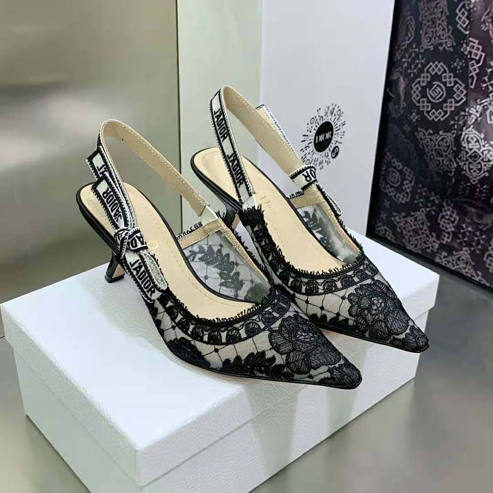 Rear view showcasing slingback strap on Dior Women J’Adior Slingback Pump