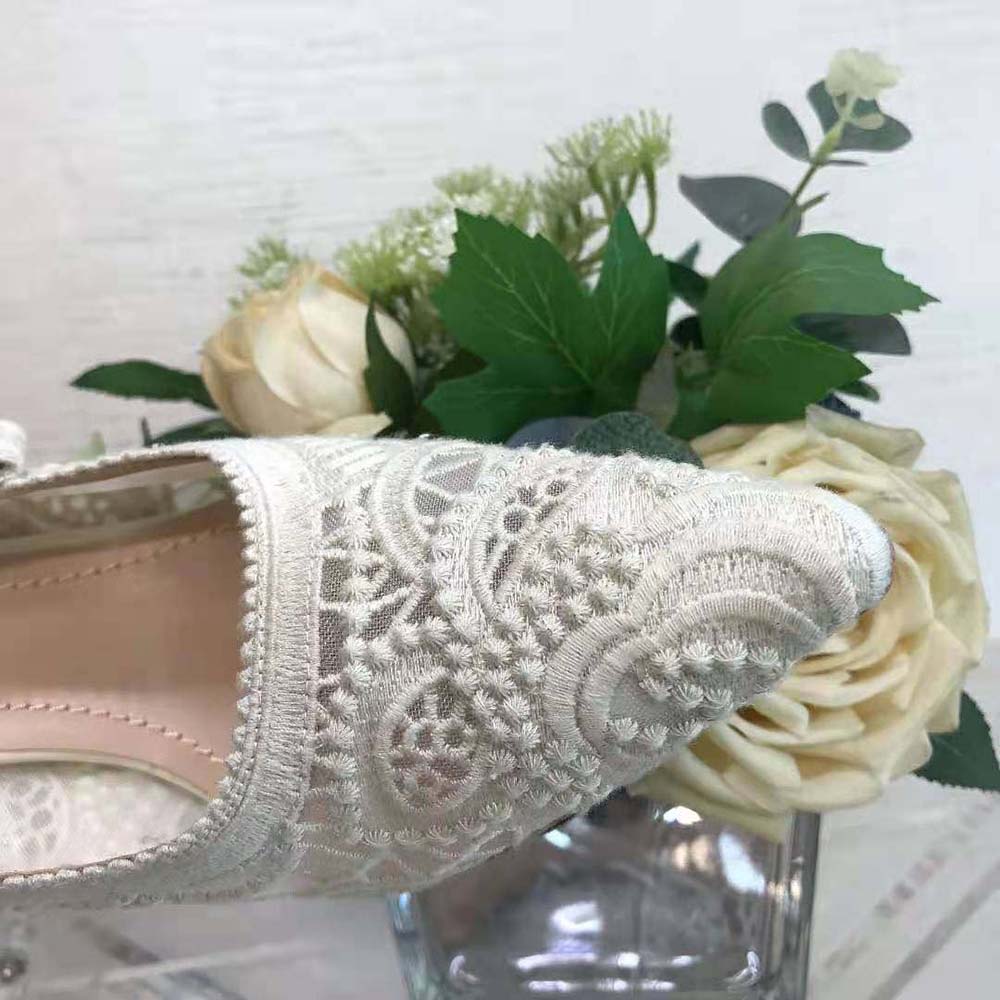 Dior Women J’Adior Slingback Pump White Macramé Embroidered Cotton - image 9