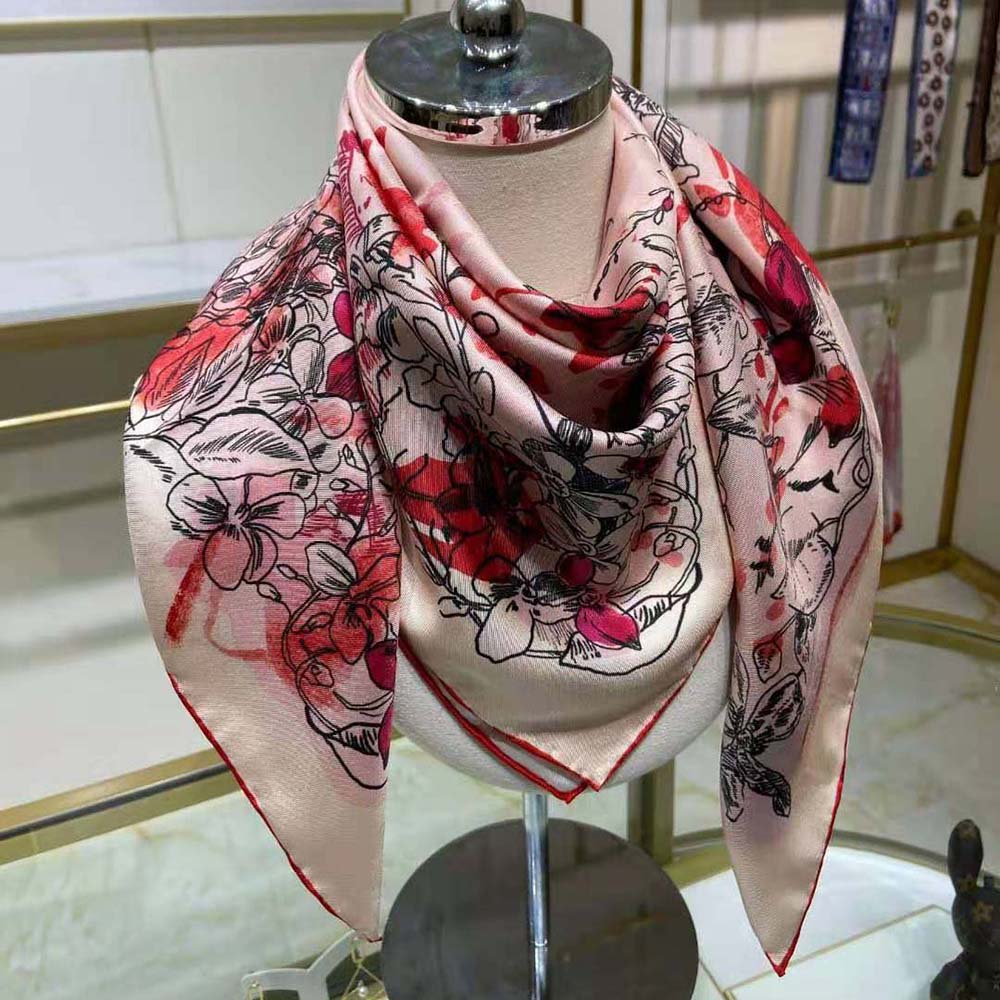 Dior Women Jardin Magique 70 Square Scarf Rose Des Vents Silk Twill - image 6