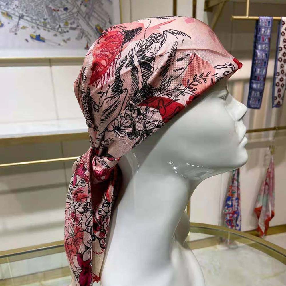 Dior Women Jardin Magique 70 Square Scarf Rose Des Vents Silk Twill - image 5