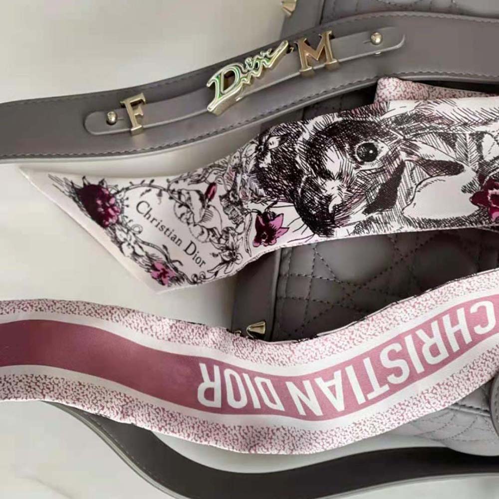 Dior Women Jardin Magique Mitzah Scarf Pink Multicolor Silk Twill - image 6