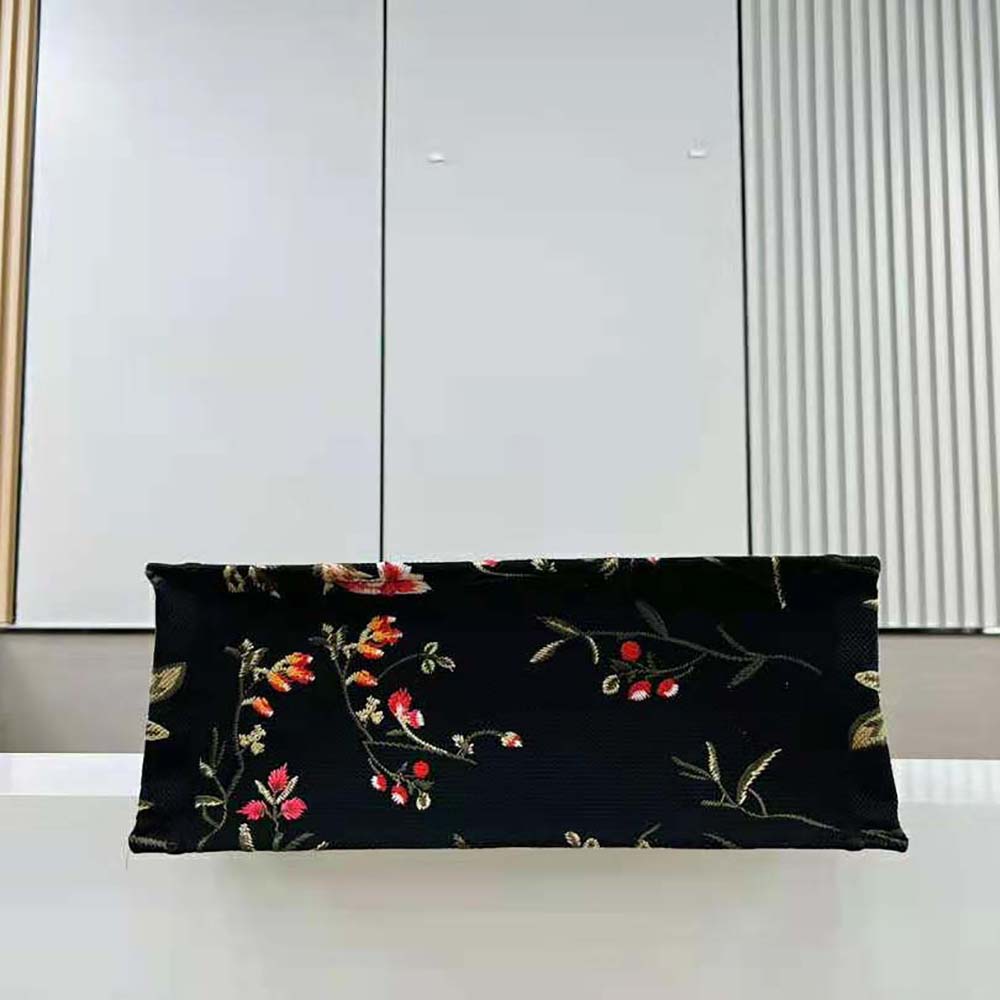 Dior Women Large Dior Book Tote Black Multicolor Dior Birds Embroidery - image 6