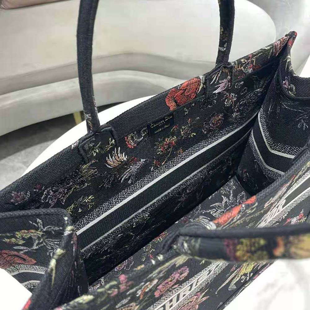 Dior Women Large Dior Book Tote Black Multicolor Dior Jardin Botanique Embroidery - image 8