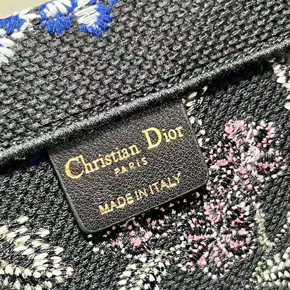 Dior Women Large Dior Book Tote Black Multicolor Dior Petites Fleurs Embroidery - image 10