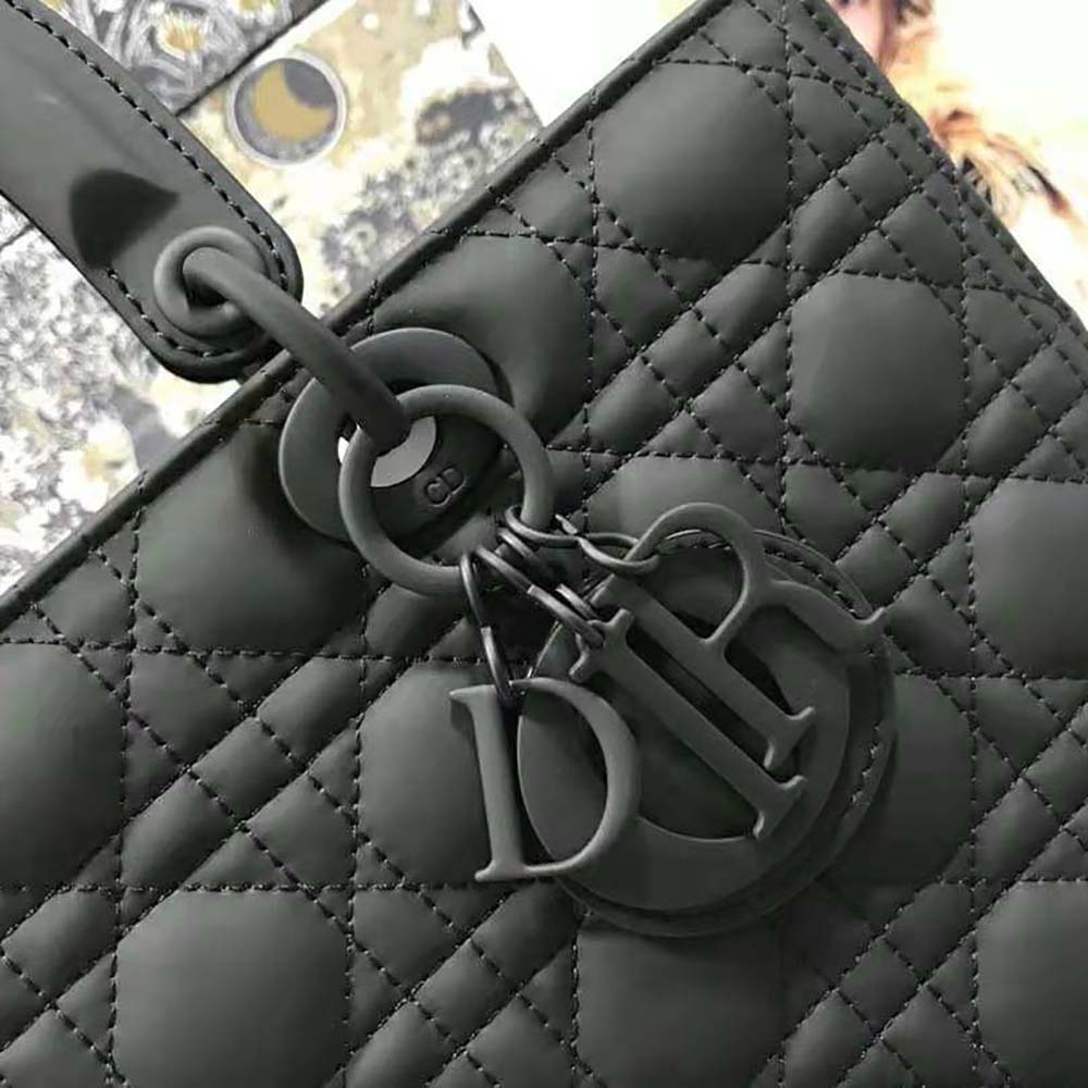 Dior Women Large Lady Dior Bag Black Ultramatte Cannage Calfskin - image 8