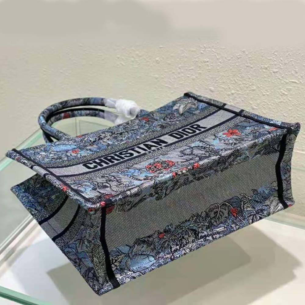 Dior Women Medium Dior Book Tote Denim Multicolor Dior Jardin Magique Embroidery - image 7