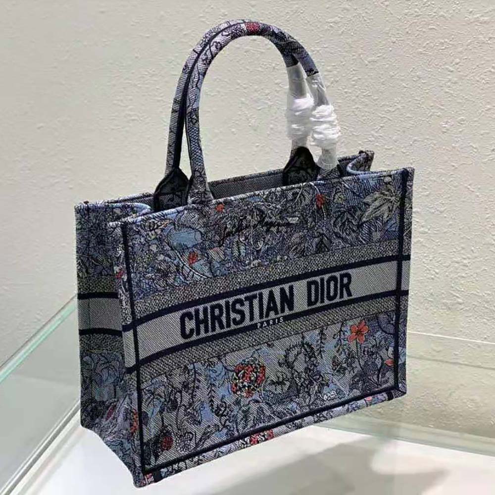 Dior Women Medium Dior Book Tote Denim Multicolor Dior Jardin Magique Embroidery - image 5