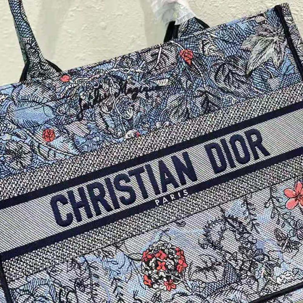 Dior Women Medium Dior Book Tote Denim Multicolor Dior Jardin Magique Embroidery - image 10