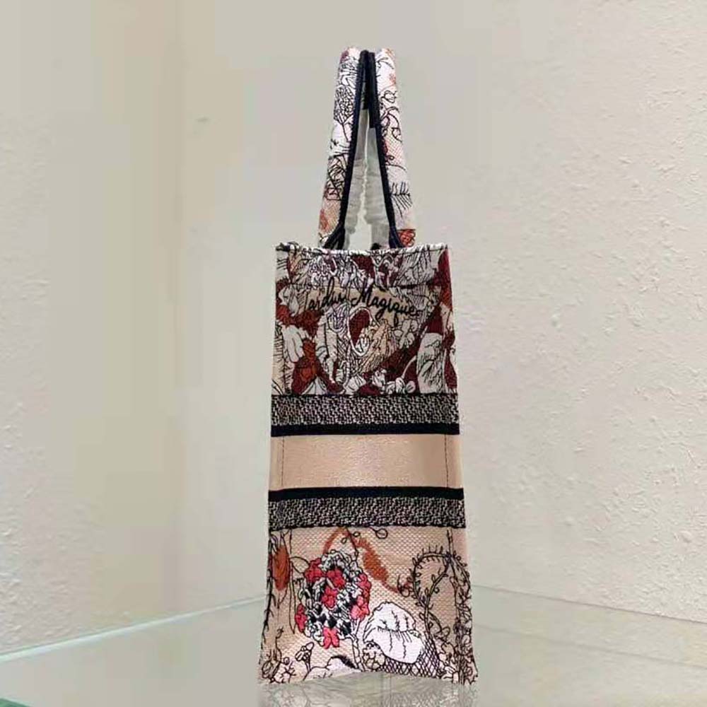 Dior Women Medium Dior Book Tote Powder Pink Dior Jardin Magique Embroidery - image 6