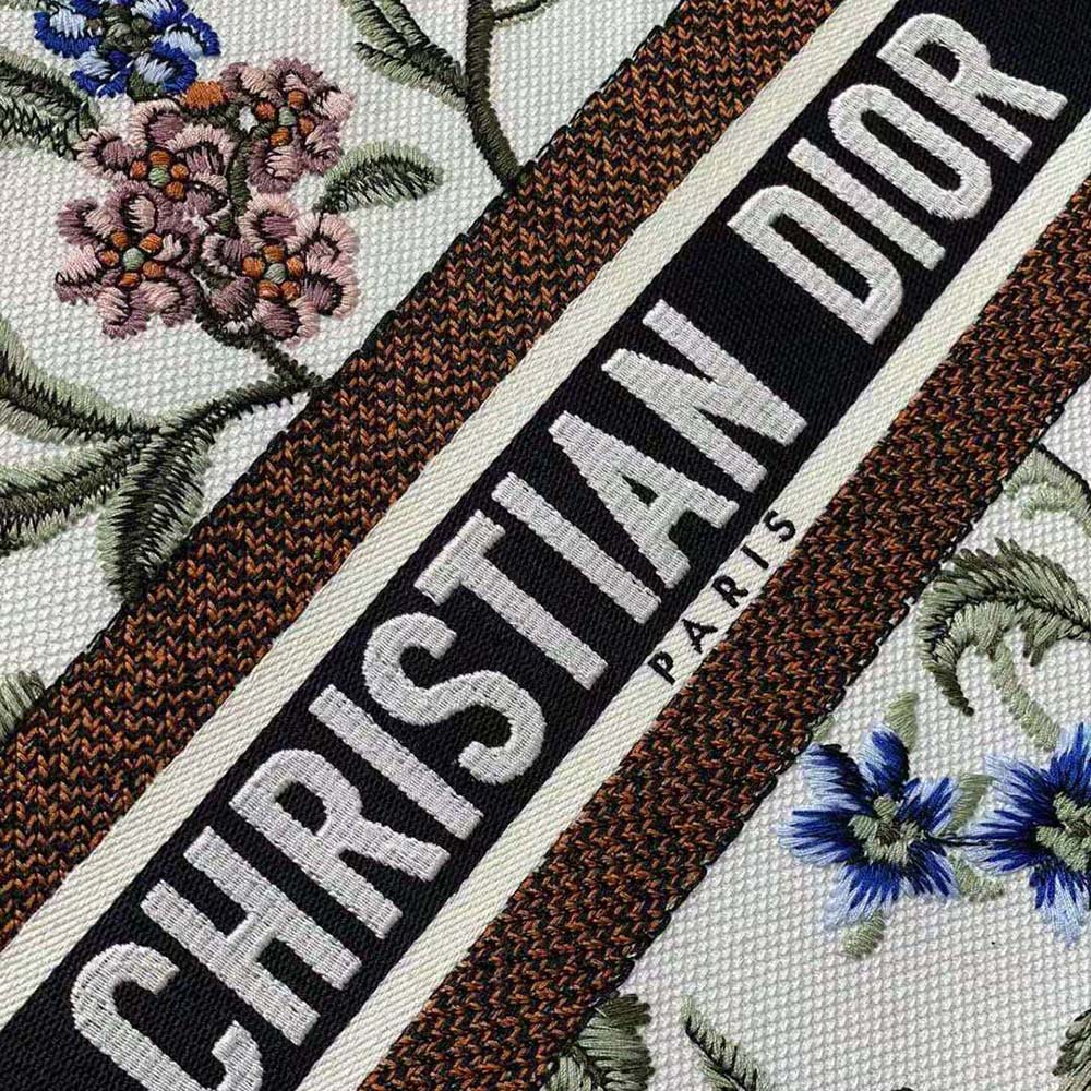 Dior Women Medium Dior Book Tote White Multicolor Dior Petites Fleurs Embroidery - image 9