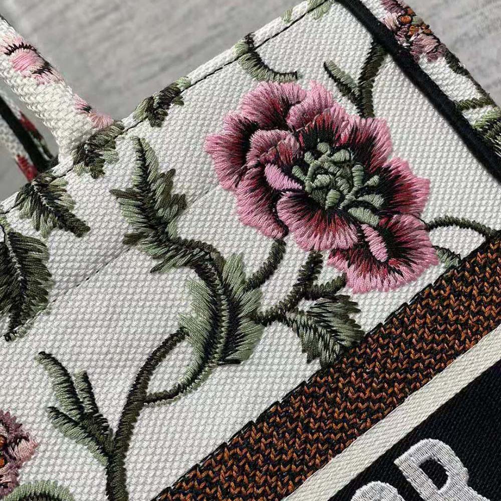 Dior Women Medium Dior Book Tote White Multicolor Dior Petites Fleurs Embroidery - image 8