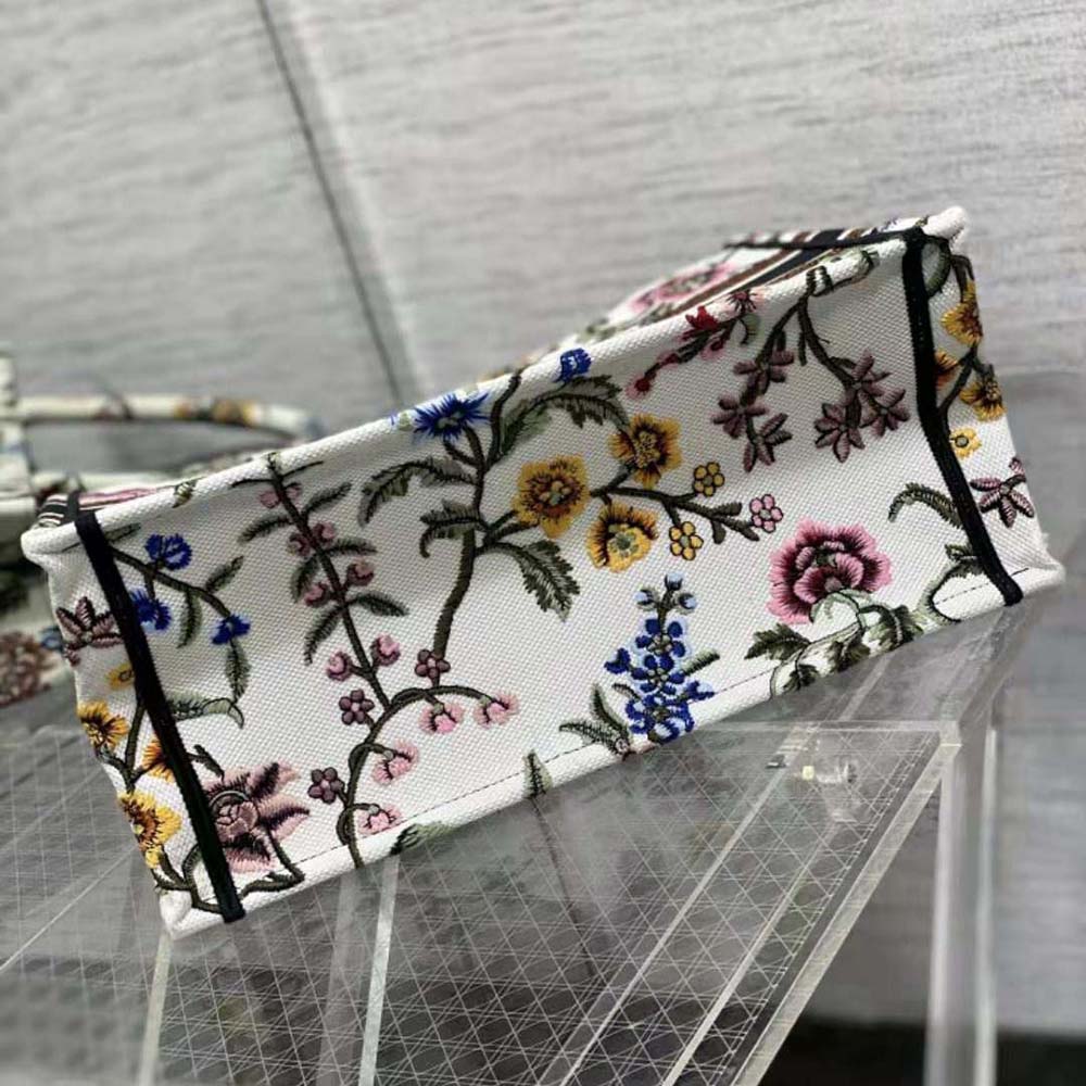 Dior Women Medium Dior Book Tote White Multicolor Dior Petites Fleurs Embroidery - image 5