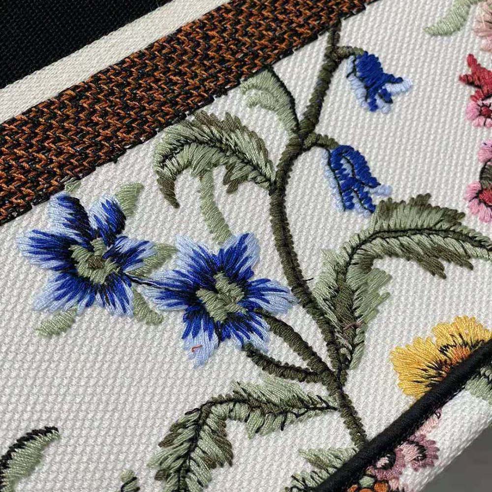 Dior Women Medium Dior Book Tote White Multicolor Dior Petites Fleurs Embroidery - image 7