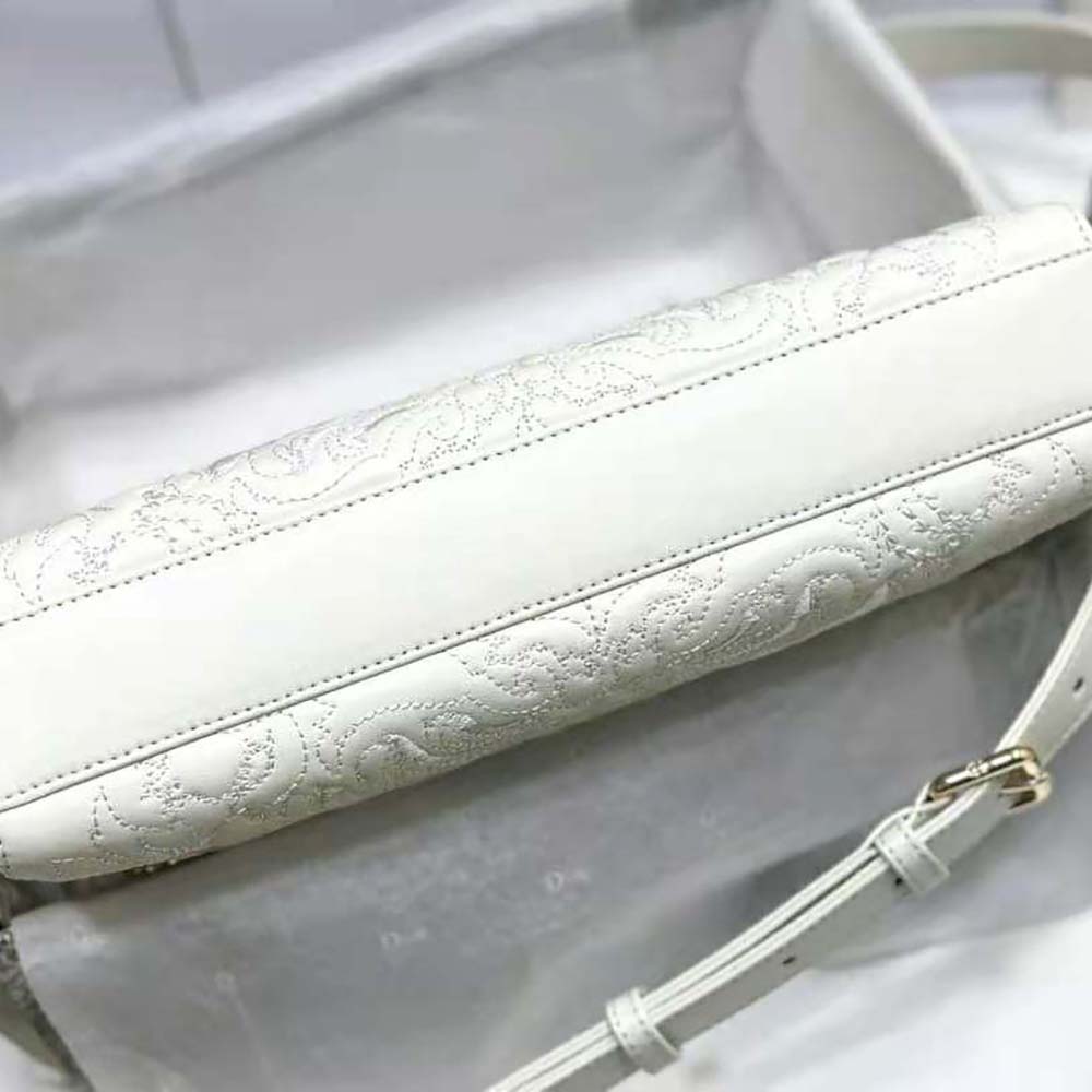 Dior Women Medium Lady D-joy Bag Latte Quilted-Effect Lambskin with Ornamental Motif - image 6