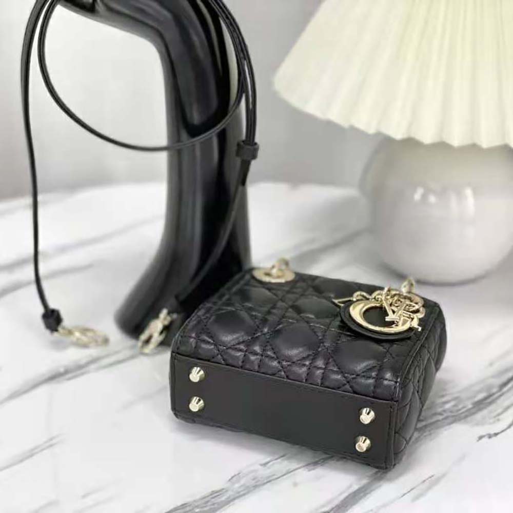 Dior Women Micro Lady Dior Bag Black Cannage Lambskin - image 7