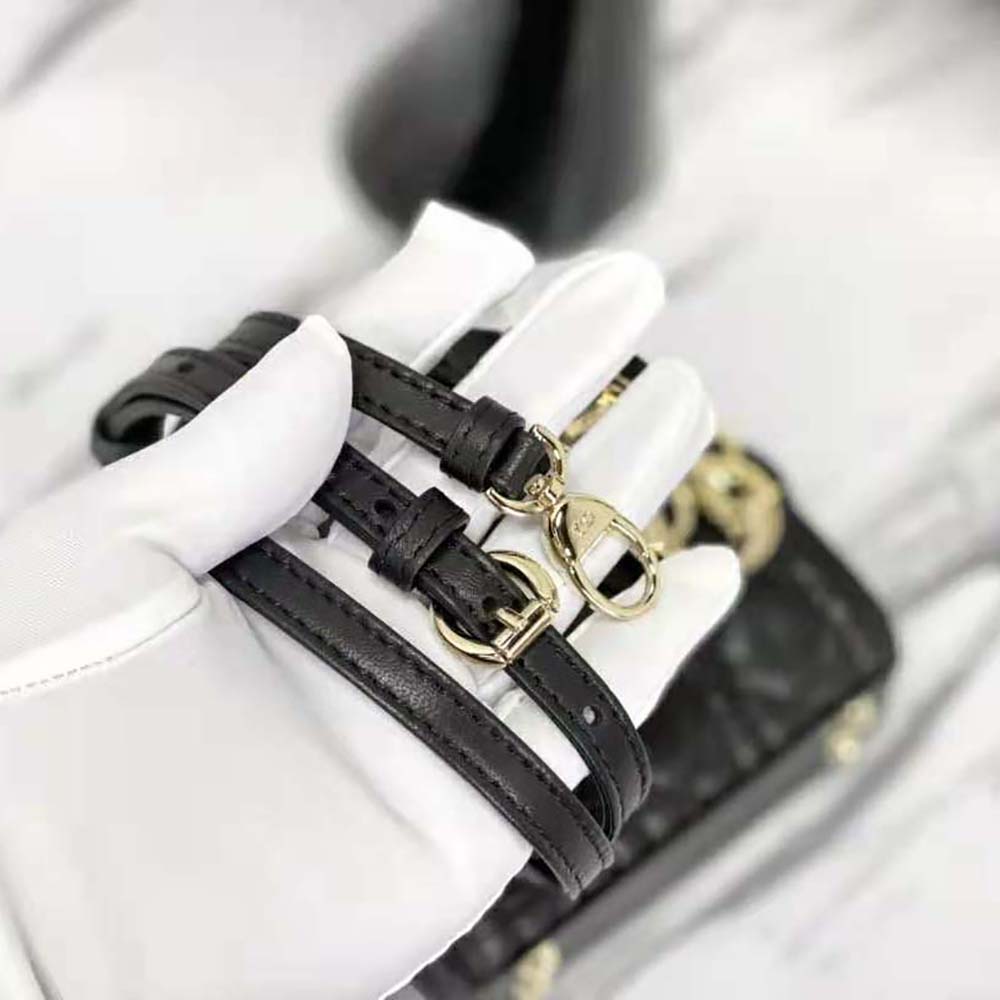 Dior Women Micro Lady Dior Bag Black Cannage Lambskin - image 9