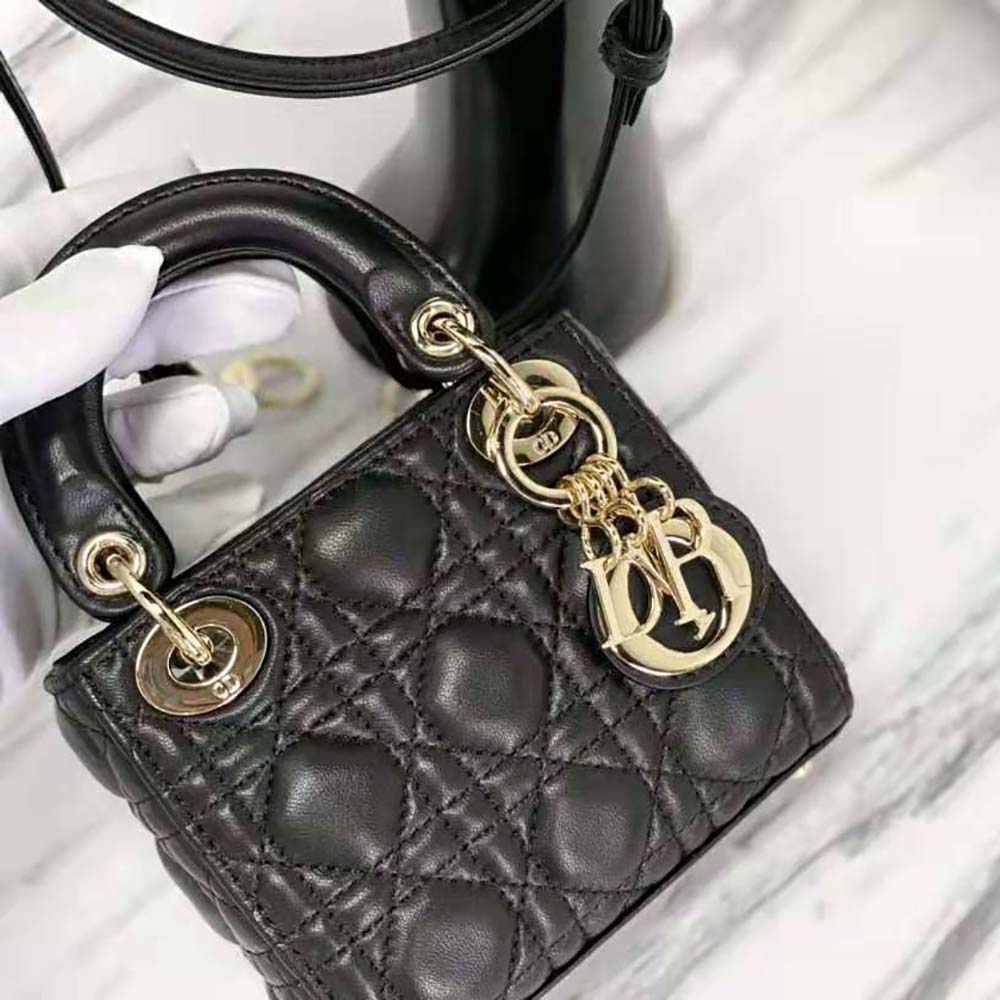 Dior Women Micro Lady Dior Bag Black Cannage Lambskin - image 6