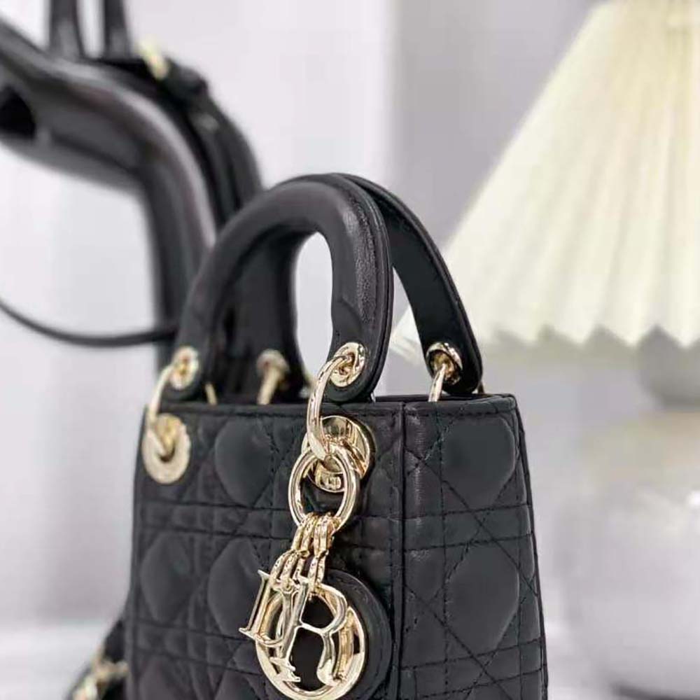 Dior Women Micro Lady Dior Bag Black Cannage Lambskin - image 5
