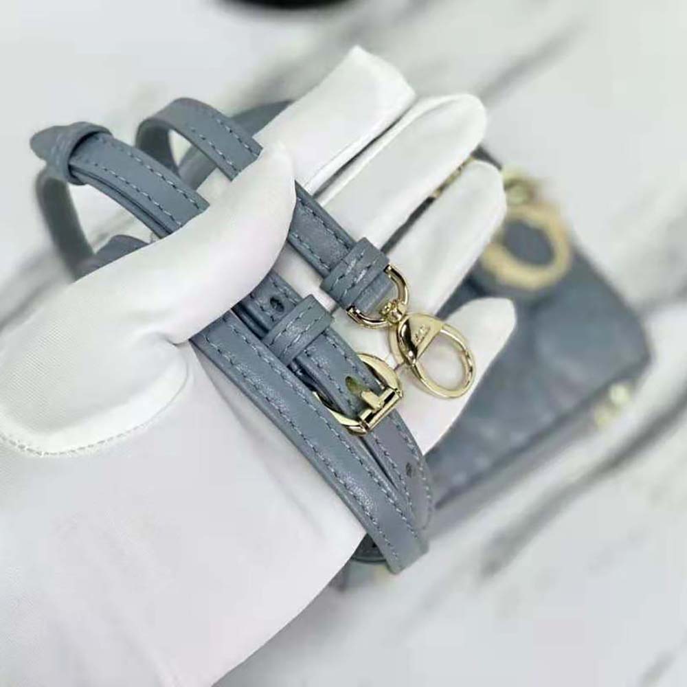 Dior Women Micro Lady Dior Bag Cloud Blue Cannage Lambskin - image 9