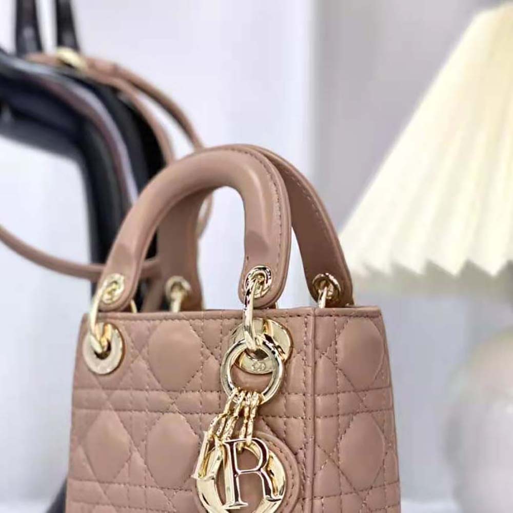 Dior Women Micro Lady Dior Bag Rose Des Vents Cannage Lambskin - image 7