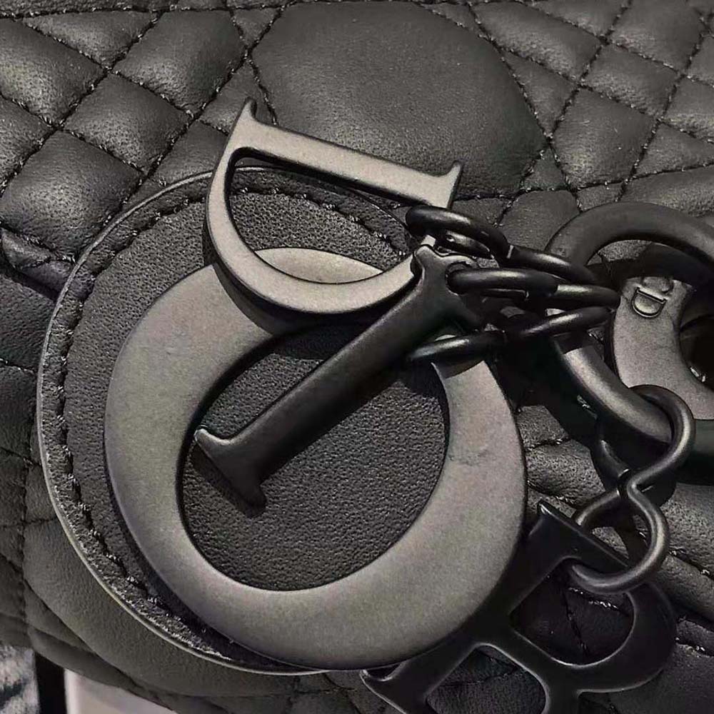 Dior Women Mini Lady Dior Bag Black Ultramatte Cannage Calfskin - image 9